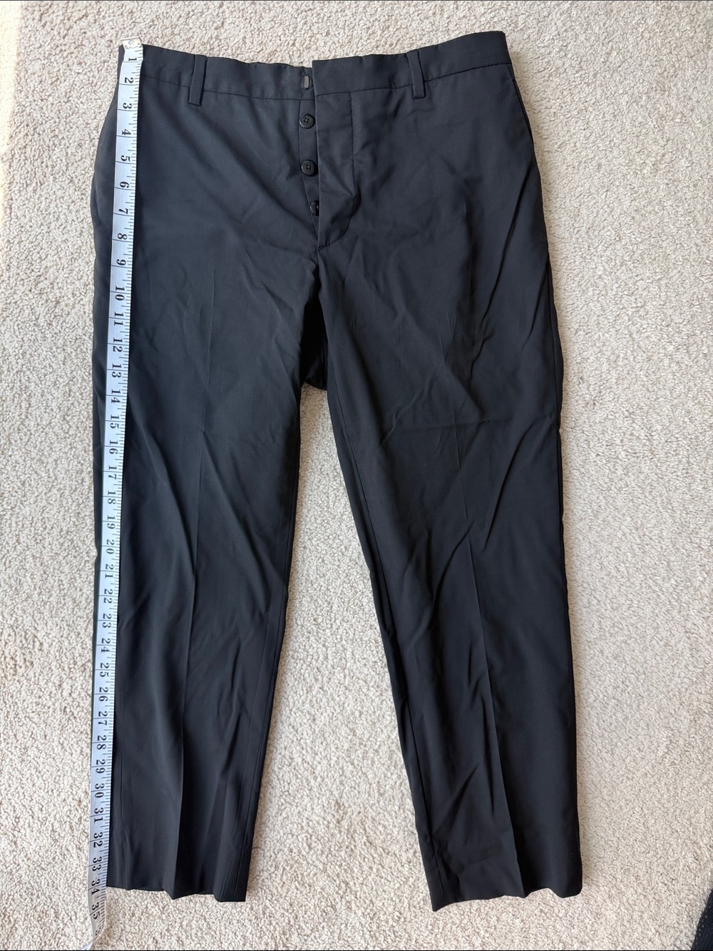 Prada Men's Black Dress Pants - Classic Button Fly
